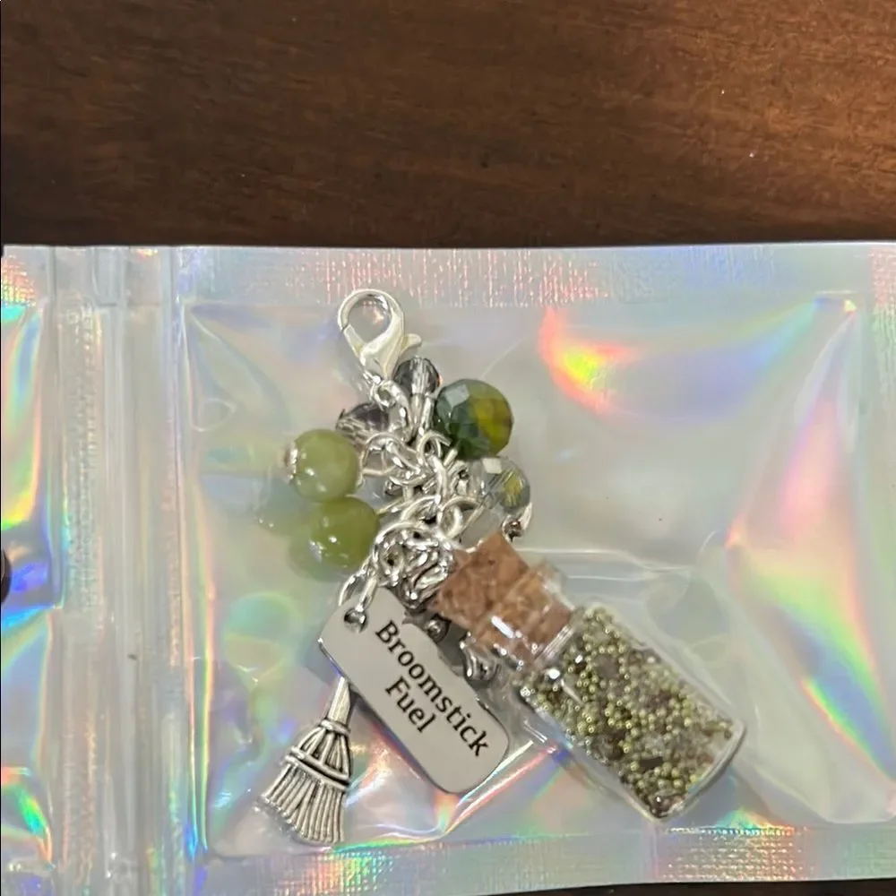 Two weeks on mars Silver and Green  Charm Accessory witch motive new